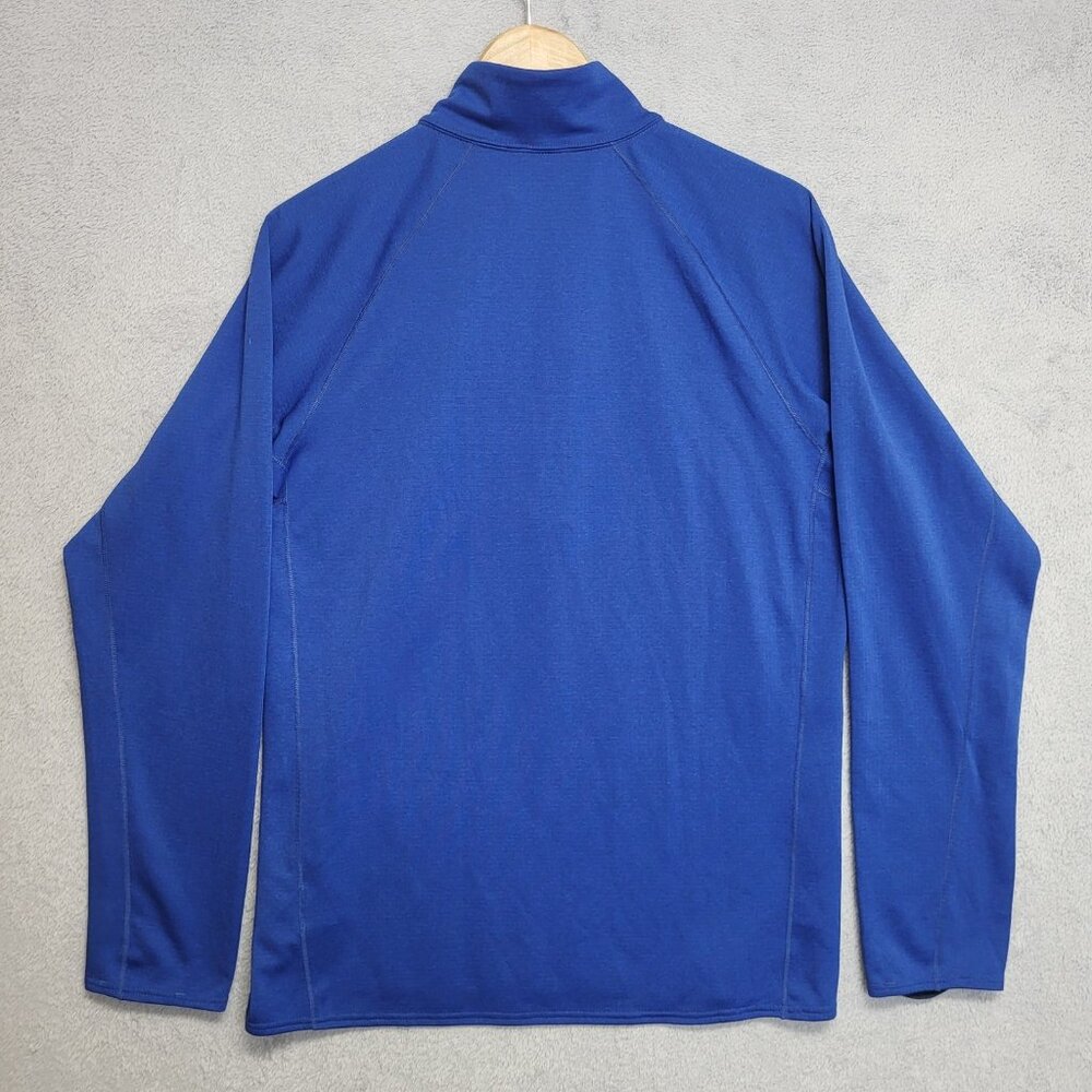 Patagonia Pullover Mens Medium Blue Capilene Midweight Baselayer Zip Polartec - Picture 3 of 11